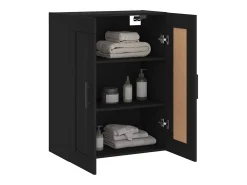 Armario de pared negro 69,5x34x90 cm madera de ingeniería