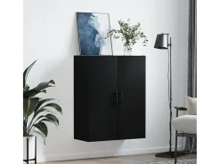 Armario de pared negro 69,5x34x90 cm