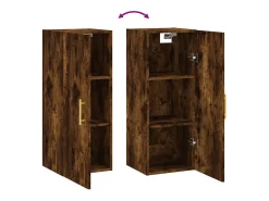 Armario de pared roble ahumado 34,5x34x90 cm