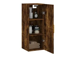 Armario de pared roble ahumado 34,5x34x90 cm