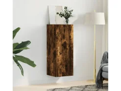 Armario de pared roble ahumado 34,5x34x90 cm