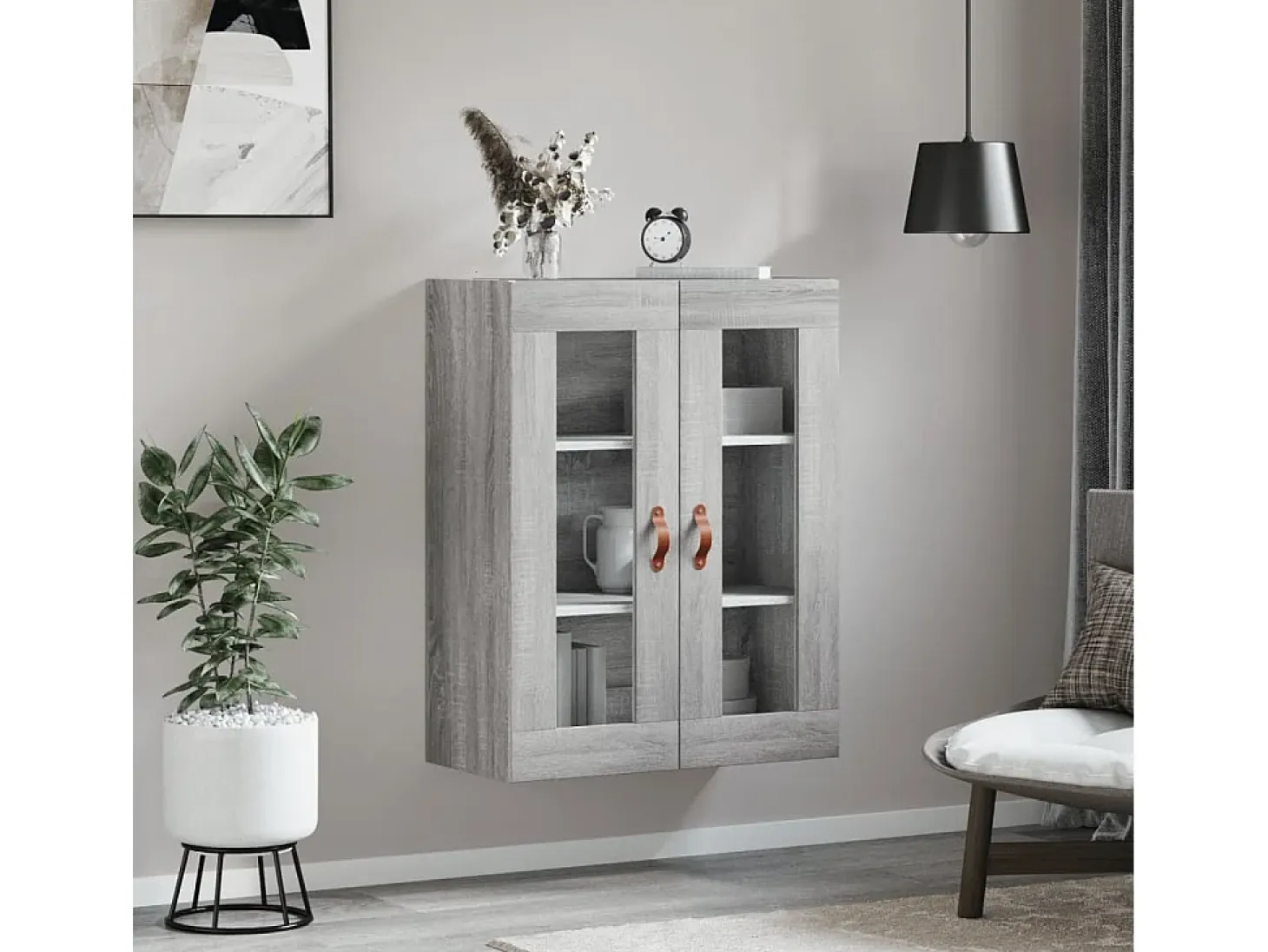 Armario de pared Sonoma gris 69,5x34x90 cm