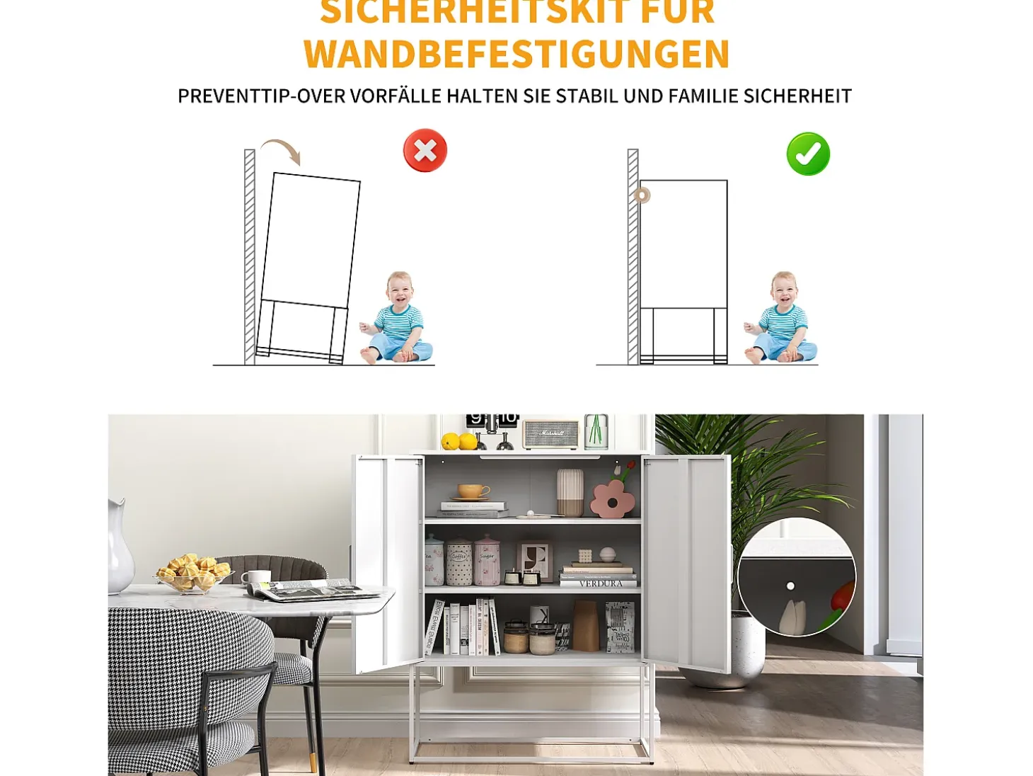 Armario metálico con puertas de cristal magnético, estante regulable, diseño moderno, para cocina, salón y oficina, color negro (80x35x160 cm)