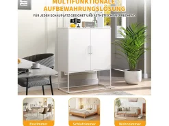 Armario metálico con puertas de cristal magnético, estante regulable, diseño moderno, para cocina, salón y oficina, color negro (80x35x160 cm)