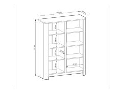 Armario, Roble Vicenza, 103 x 39 x 132 cm | Mueble moderno con cantos redondeados