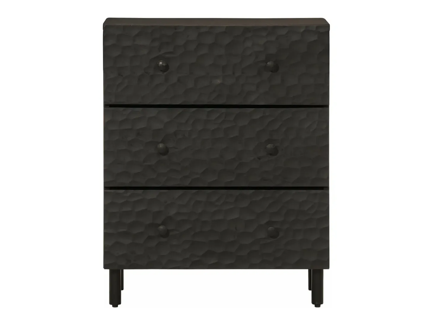 Armarios auxiliares 2 piezas madera maciza mango negro 60x33x75cm
