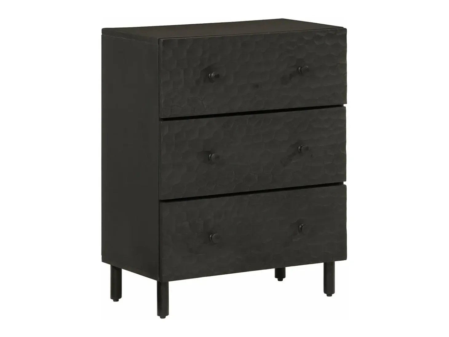 Armarios auxiliares 2 piezas madera maciza mango negro 60x33x75cm