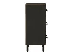 Armarios auxiliares 2 piezas madera maciza mango negro 60x33x75cm