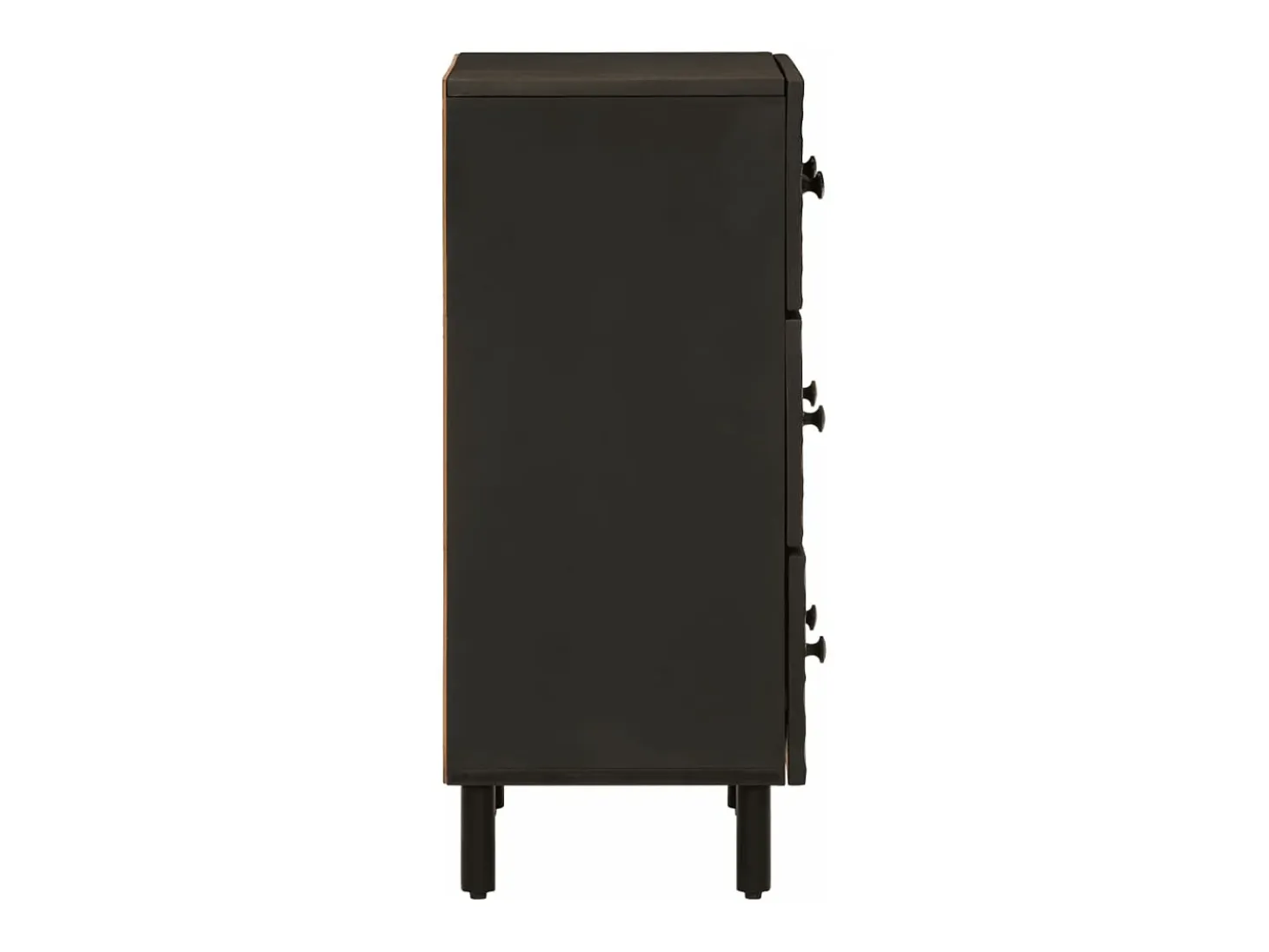Armarios auxiliares 2 piezas madera maciza mango negro 60x33x75cm