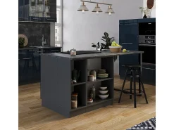Armarios de cocina azul oscuro alto brillo 90x60x82 fame-line