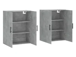 Armarios de pared 2 piezas gris hormigón 69,5x34x90 cm