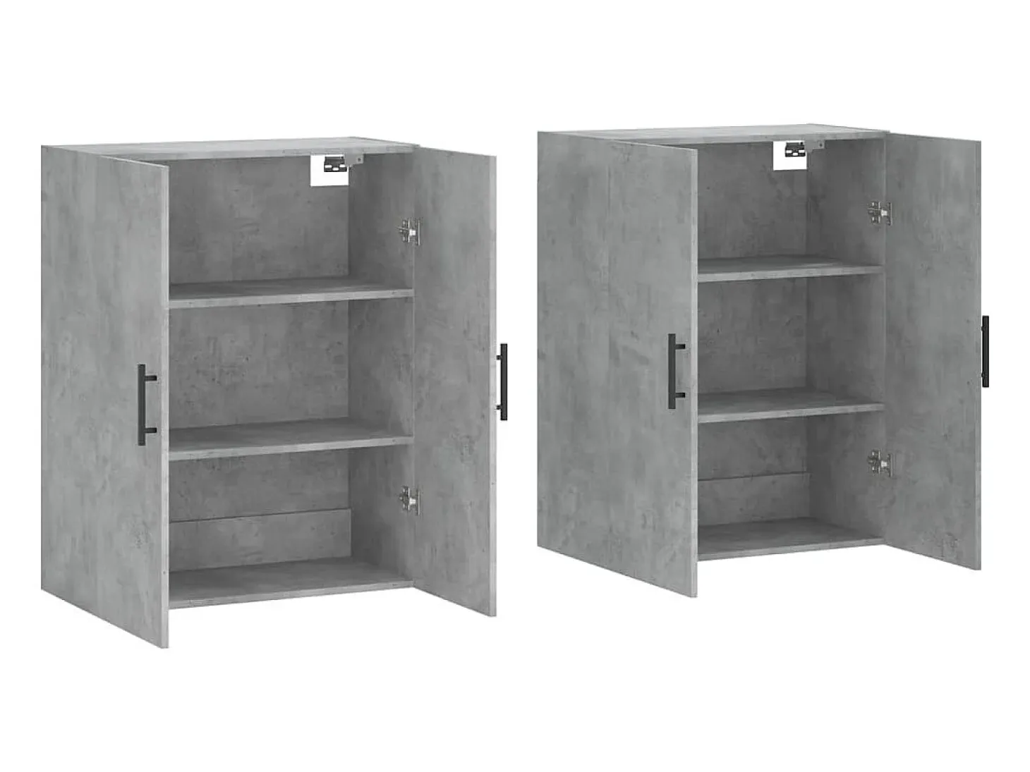 Armarios de pared 2 piezas gris hormigón 69,5x34x90 cm