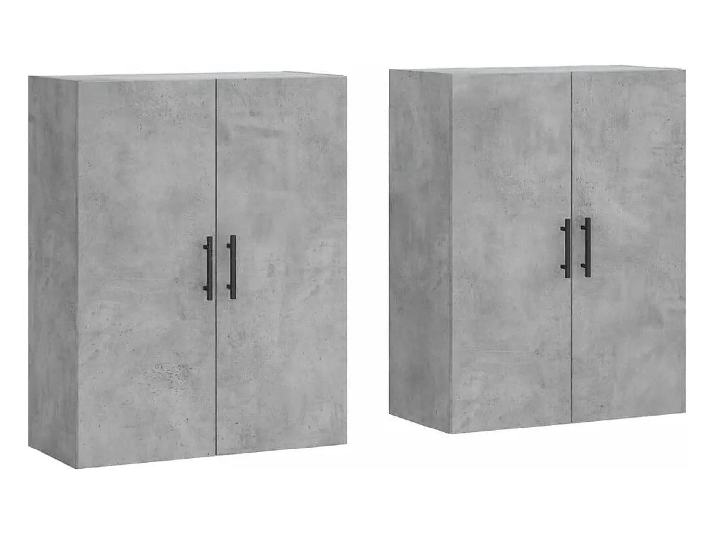 Armarios de pared 2 piezas gris hormigón 69,5x34x90 cm
