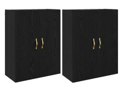 Armarios de pared 2 piezas Roble Negro 69,5 x 34 x 90 cm