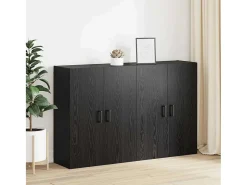 Armarios de pared 2 piezas Roble Negro 69,5 x 34 x 90 cm