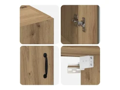Armarios de pared 2 piezas roble artesanal 69,5 x 34 x 90 cm