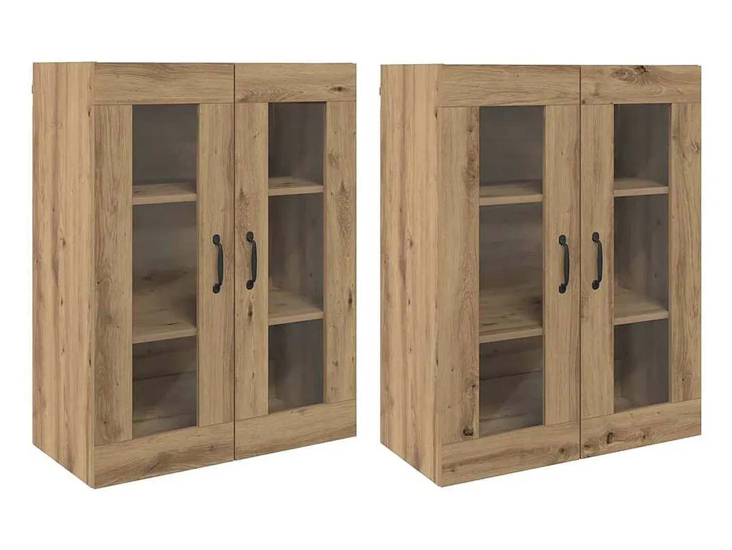 Armarios de pared 2 piezas roble artesanal 69,5 x 34 x 90 cm