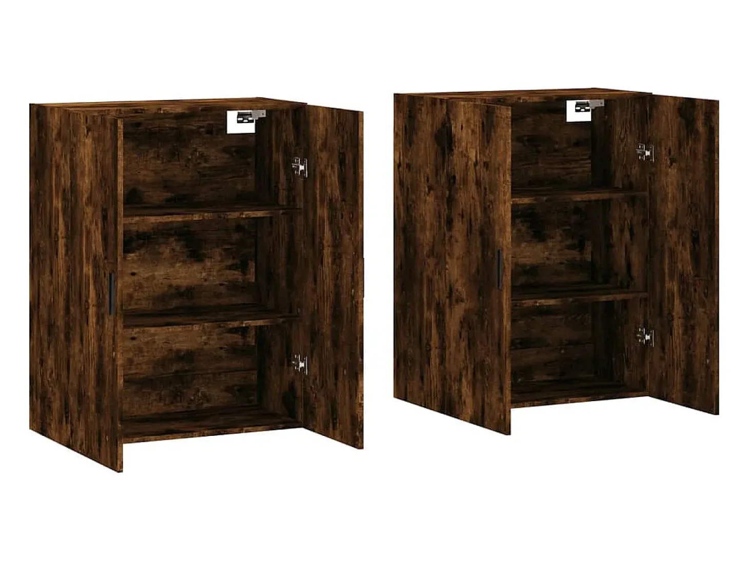Armarios de pared 2 piezas roble ahumado 69,5x34x90 cm