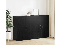 Armarios de pared 2 piezas Roble Negro 69,5 x 34 x 90 cm