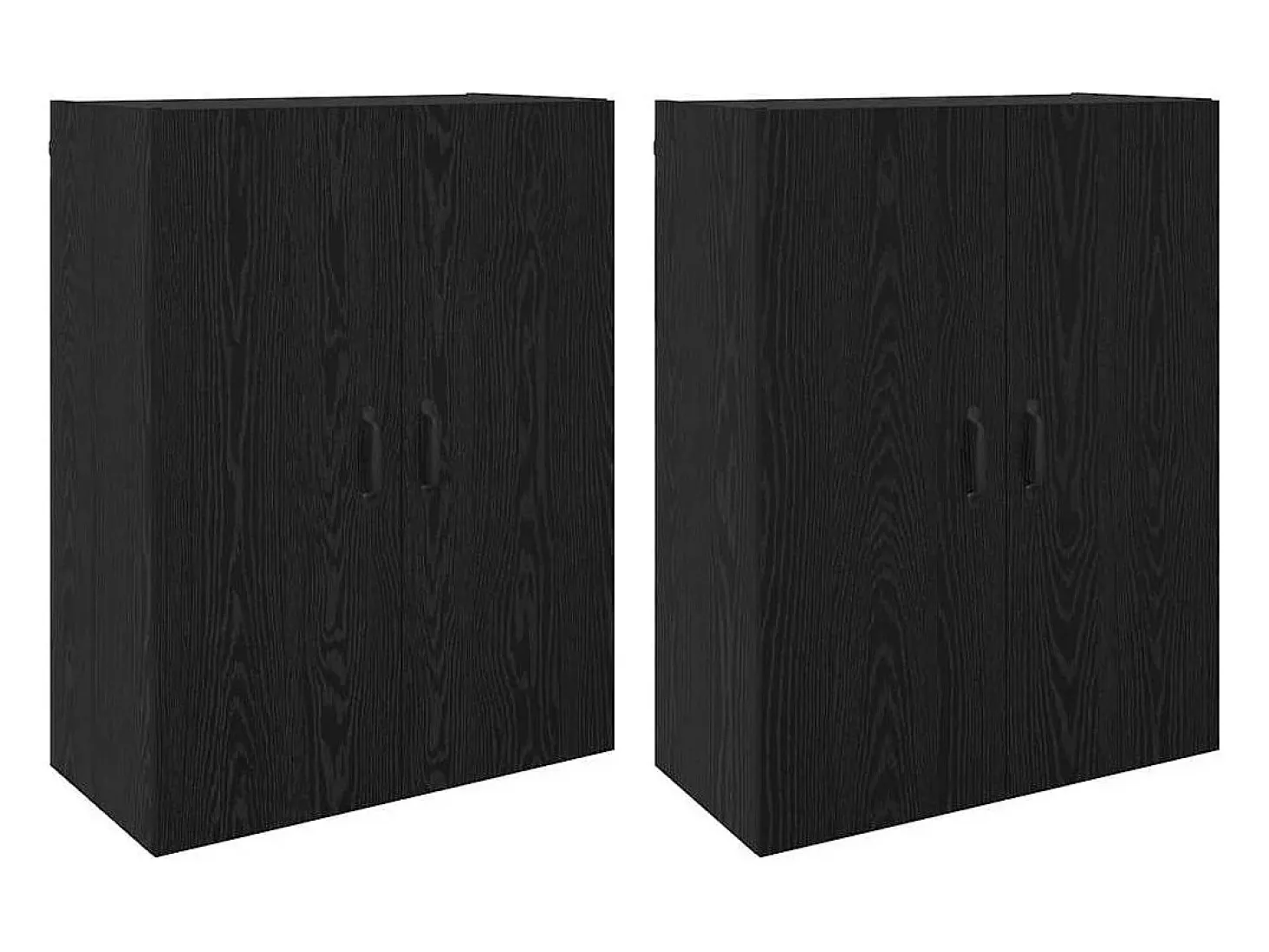 Armarios de pared 2 piezas Roble Negro 69,5 x 34 x 90 cm