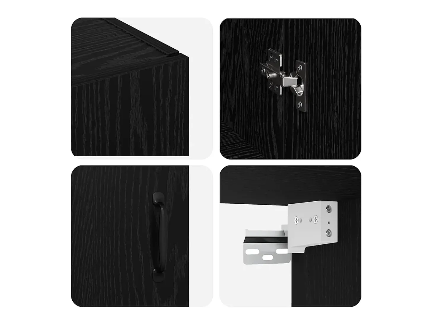Armarios de pared 2 piezas Roble Negro 69,5 x 34 x 90 cm