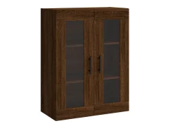 Armarios de pared 2 uds madera de ingeniería marrón roble