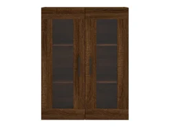 Armarios de pared 2 uds madera de ingeniería marrón roble
