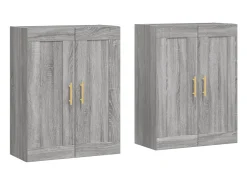Armarios de pared 2 uds madera de ingeniería gris Sonoma