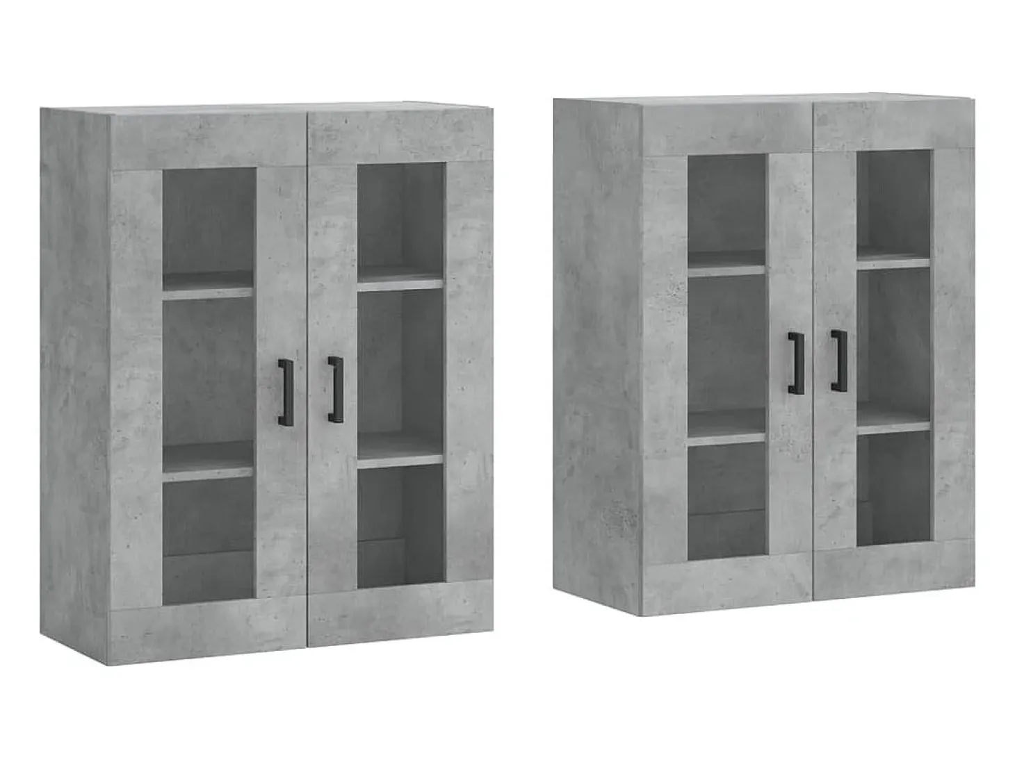 Armarios de pared 2 uds madera de ingeniería gris hormigón