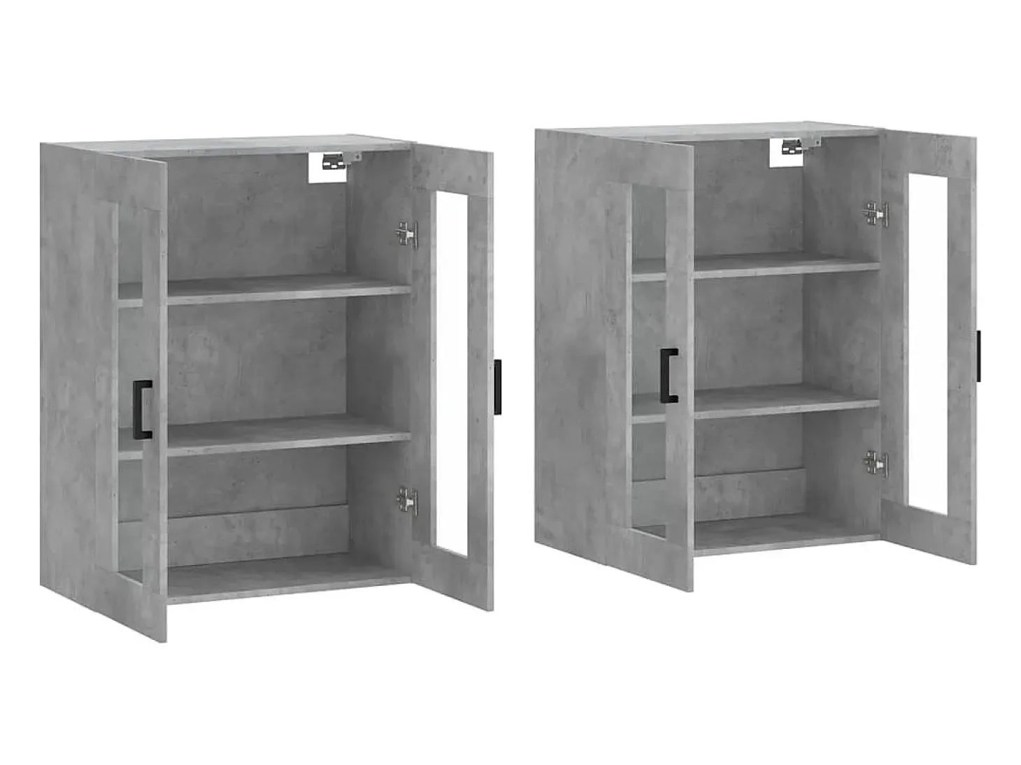 Armarios de pared 2 uds madera de ingeniería gris hormigón
