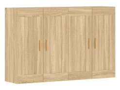 Armarios de pared 2 uds madera de ingeniería roble Sonoma