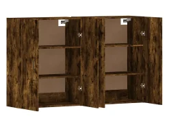 Armarios de pared 2 uds madera de ingeniería roble ahumado