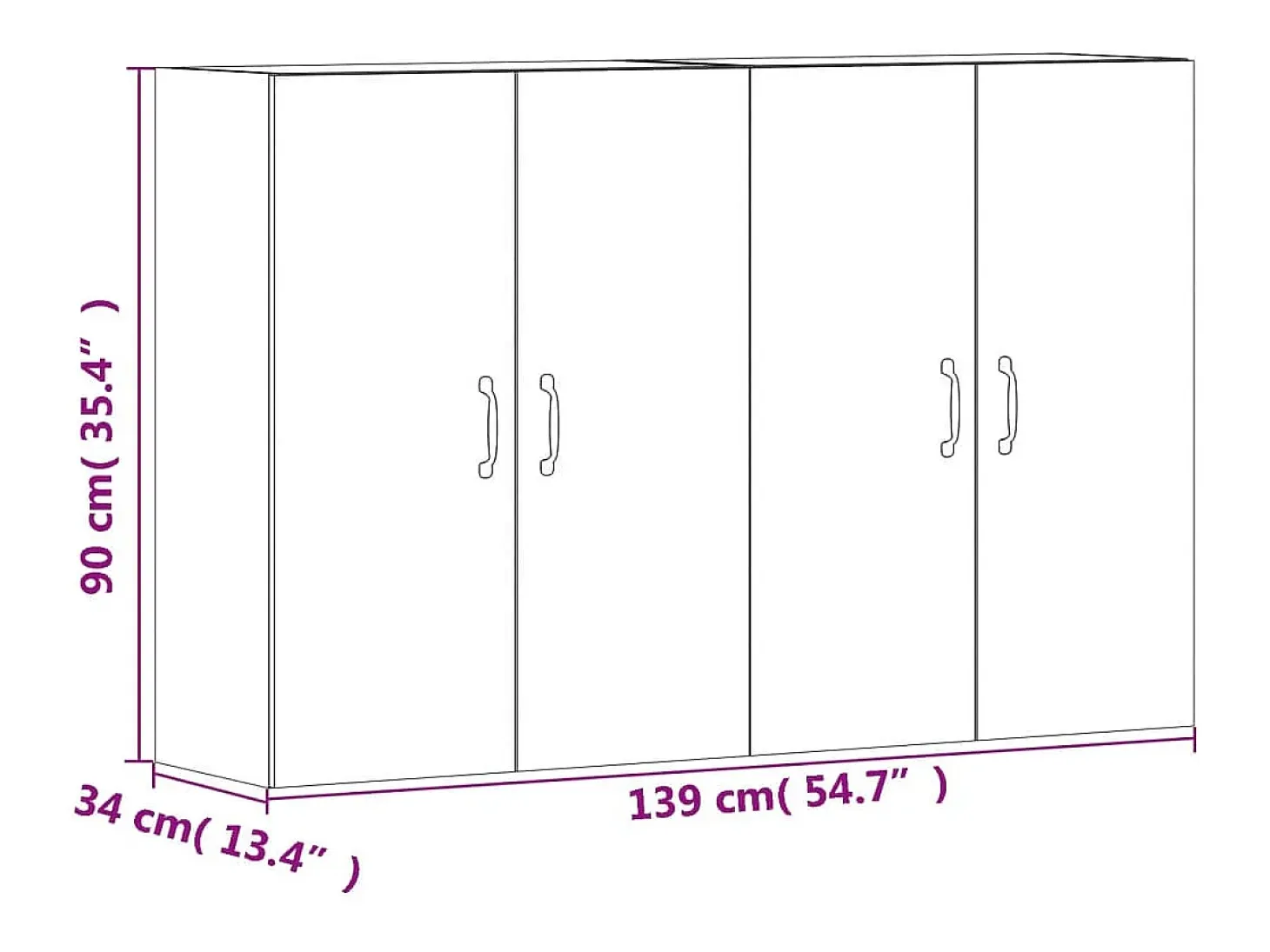 Armarios de pared 2 uds madera de ingeniería roble ahumado
