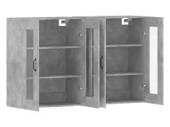 Armarios de pared 2 uds madera de ingeniería gris hormigón