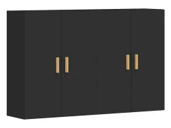 Armarios de pared 2 unidades madera de ingeniería negro