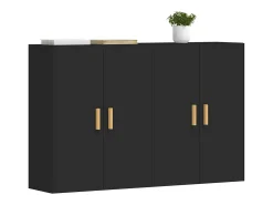 Armarios de pared 2 unidades madera de ingeniería negro