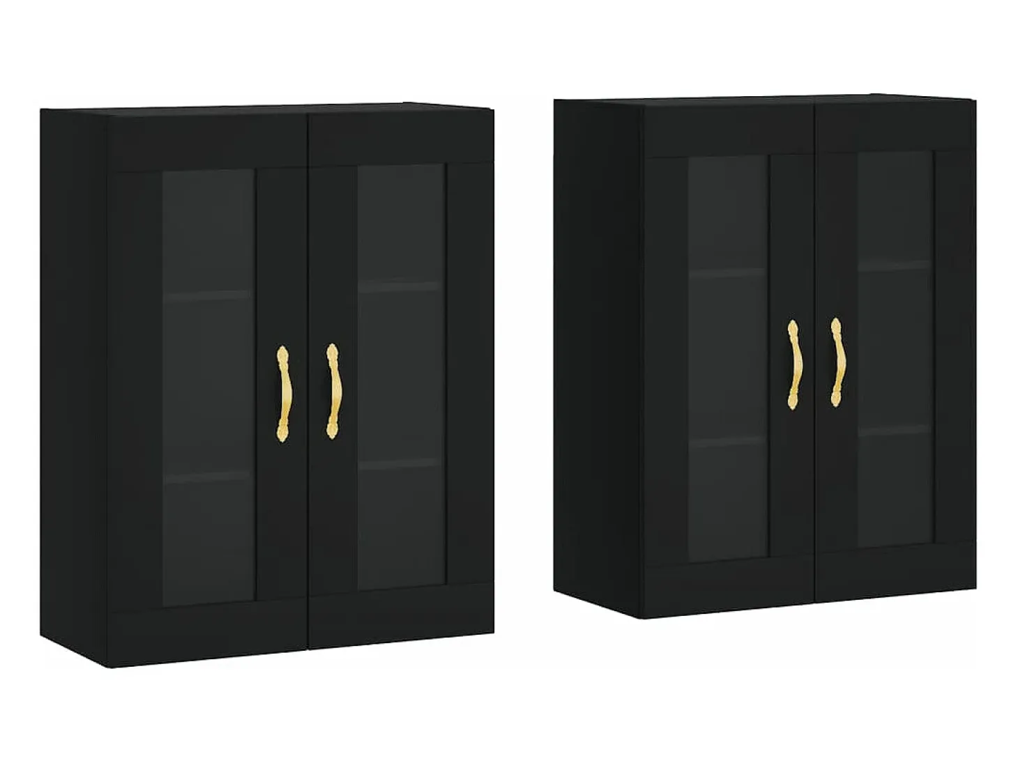 Armarios de pared 2 unidades madera de ingeniería negro