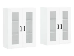 Armarios de pared 2 unidades madera de ingeniería blanco