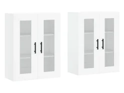 Armarios de pared 2 unidades madera de ingeniería blanco