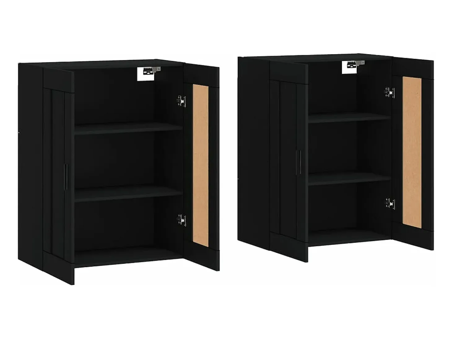 Armarios de pared 2 unidades madera de ingeniería negro