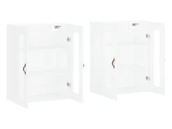 Armarios de pared 2 unidades madera de ingeniería blanco