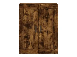 Armarios de pared de 2 piezas, roble ahumado, madera de ingeniería