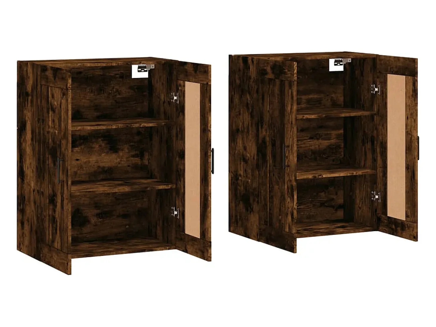 Armarios de pared de 2 piezas, roble ahumado, madera de ingeniería