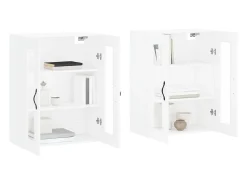 Armarios de pared de 2 piezas, madera de ingeniería blanca