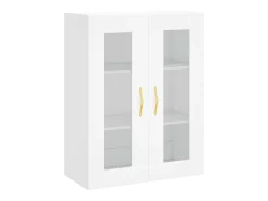 Armarios de pared de 2 piezas, madera de ingeniería blanca