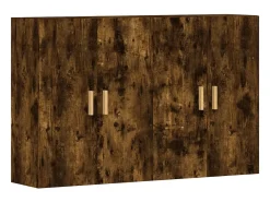 Armarios de pared de 2 piezas, roble ahumado, madera de ingeniería