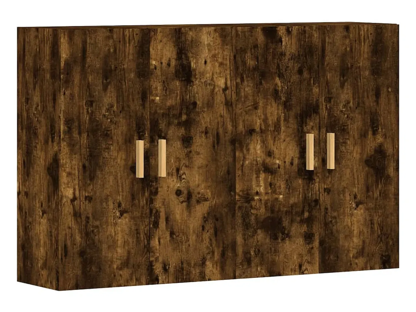Armarios de pared de 2 piezas, roble ahumado, madera de ingeniería