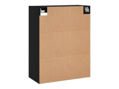 Armarios de pared de 2 piezas, color negro, madera de ingeniería