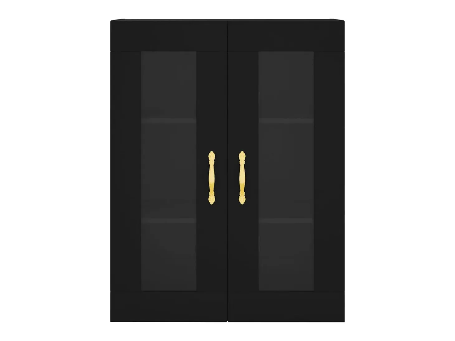 Armarios de pared de 2 piezas, color negro, madera de ingeniería