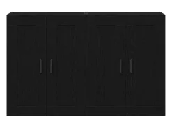 Armarios de pared de 2 piezas Madera de ingeniería de roble negro